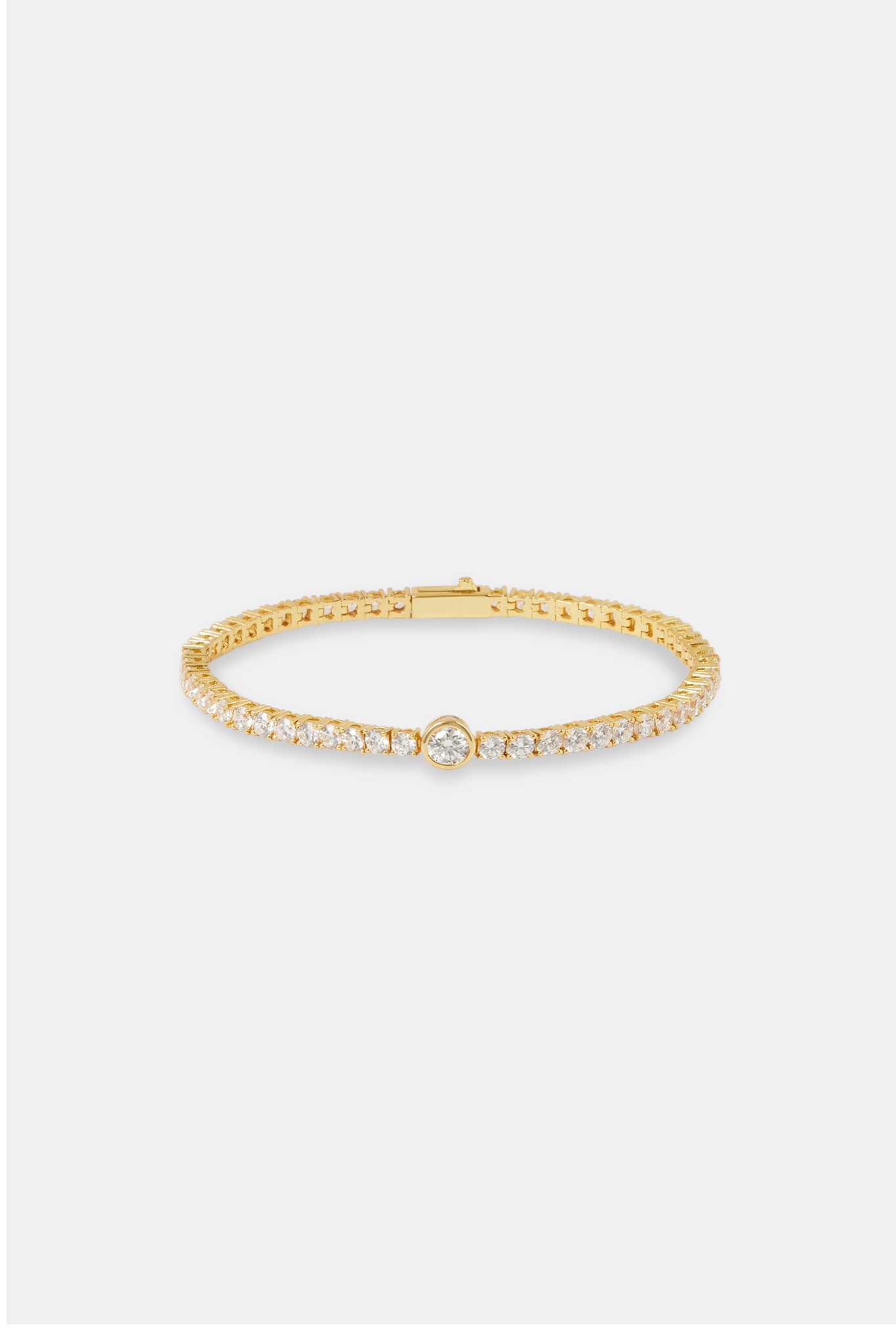 Single Circle Tennis Bracelet - 3mm - Gold